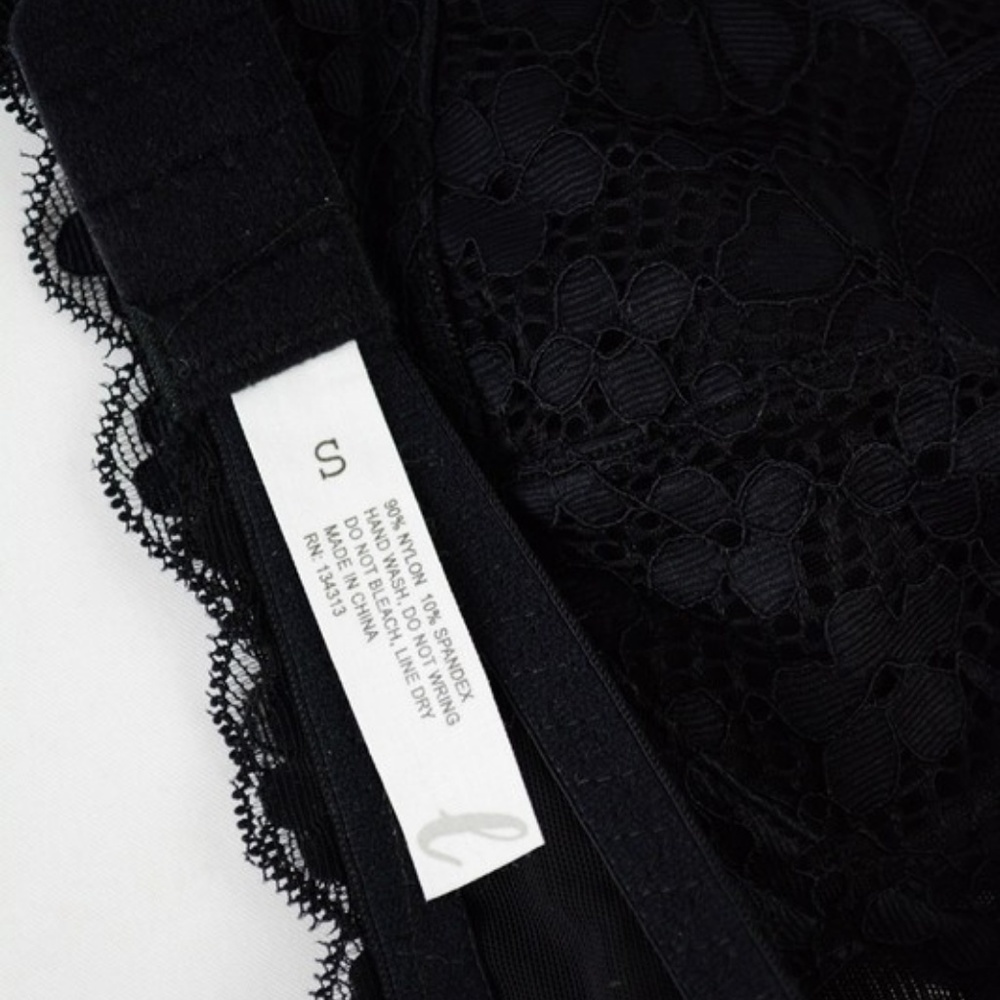 NEW Black Lace Scallop Halter Top Bralette - Picture 3 of 3